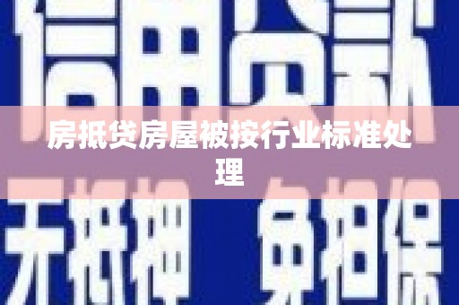 阜沙房抵贷房屋被按行业标准处理